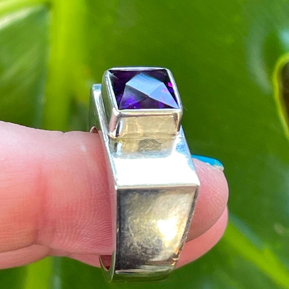 Amethyst sterling silver rings - Picture 6 of 7